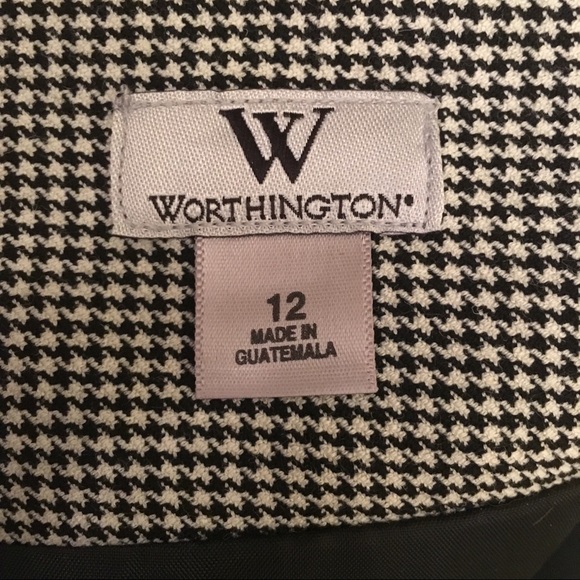 NWT Worthington Blk/Wht Houndstooth Skirt Size 12 - Picture 6 of 8